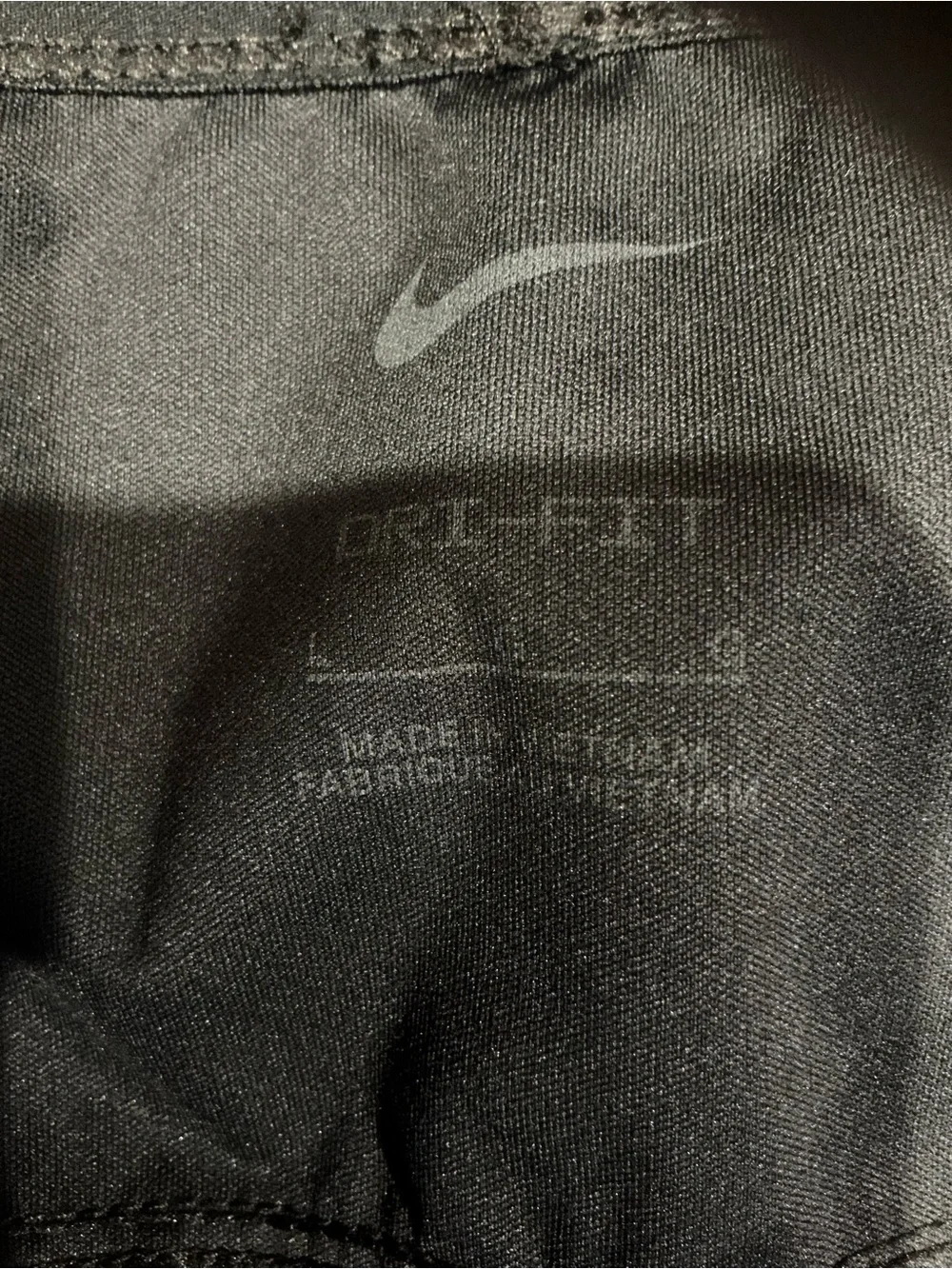 Nike Black Men's Athletic Running Pants with White Swoosh Size large